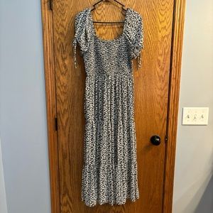 Woman’s maxi dress size M black with white flowers
